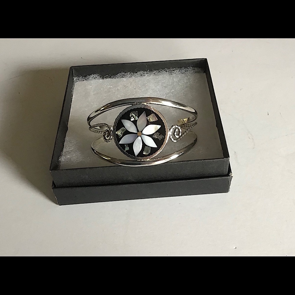 Alpa Mexico Abalone Flower Cuff Bracelet